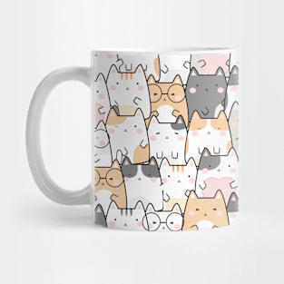 Seamless Pattern Cute Kawaii Cats Mug